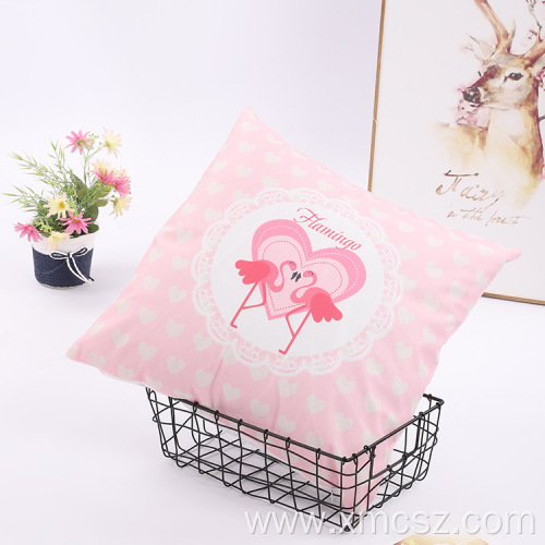 Custom Pink Flamingos Velvet Pillow Case Cushion Cover